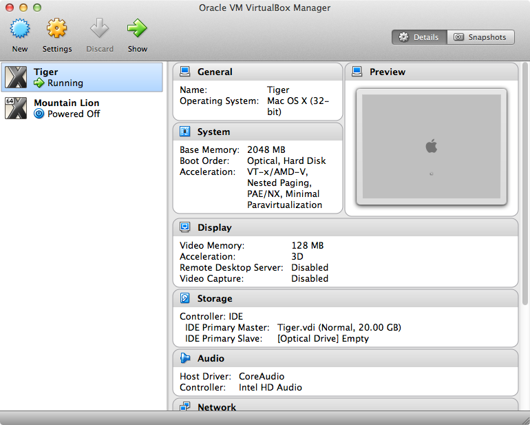 recommend ram for os x vm